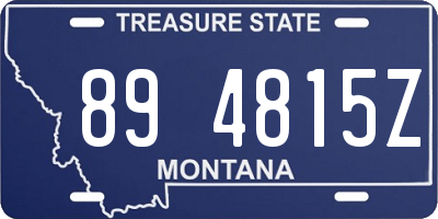MT license plate 894815Z