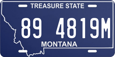 MT license plate 894819M