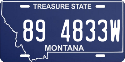MT license plate 894833W
