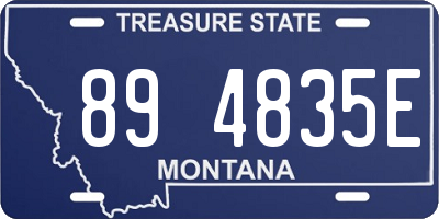 MT license plate 894835E