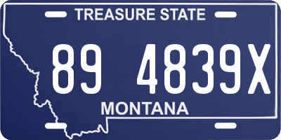 MT license plate 894839X