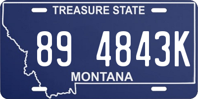 MT license plate 894843K