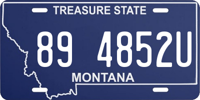 MT license plate 894852U