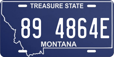 MT license plate 894864E