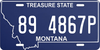 MT license plate 894867P