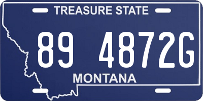 MT license plate 894872G