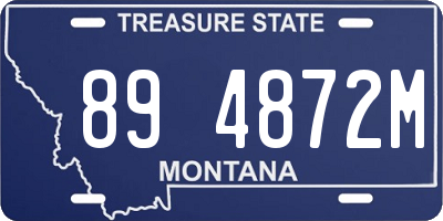MT license plate 894872M