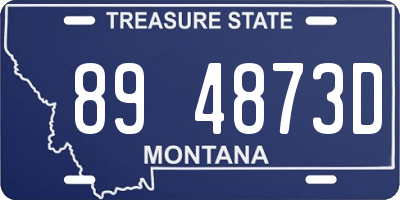 MT license plate 894873D