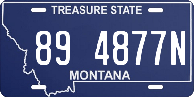 MT license plate 894877N