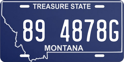 MT license plate 894878G
