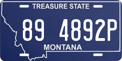 MT license plate 894892P