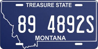 MT license plate 894892S
