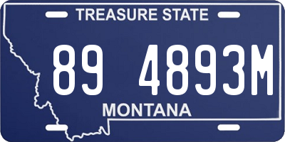 MT license plate 894893M