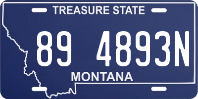 MT license plate 894893N