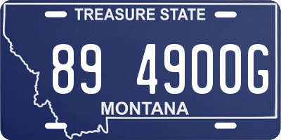 MT license plate 894900G