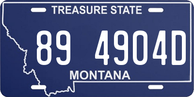 MT license plate 894904D