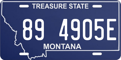 MT license plate 894905E