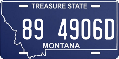 MT license plate 894906D