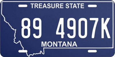 MT license plate 894907K