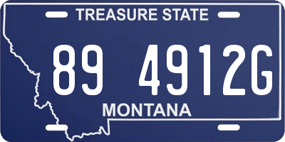 MT license plate 894912G