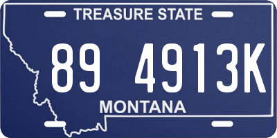 MT license plate 894913K