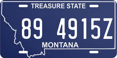 MT license plate 894915Z