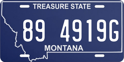 MT license plate 894919G