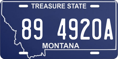 MT license plate 894920A