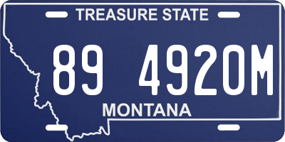 MT license plate 894920M
