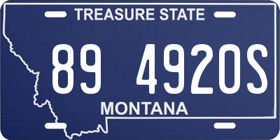MT license plate 894920S