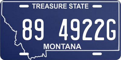 MT license plate 894922G