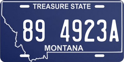 MT license plate 894923A