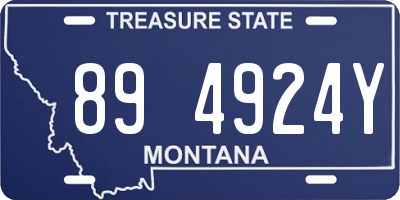 MT license plate 894924Y