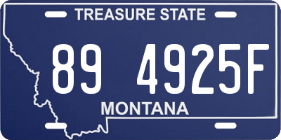 MT license plate 894925F