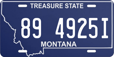 MT license plate 894925I