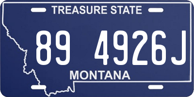 MT license plate 894926J