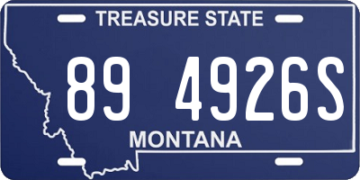 MT license plate 894926S