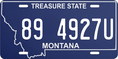 MT license plate 894927U