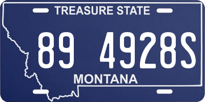 MT license plate 894928S