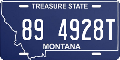 MT license plate 894928T