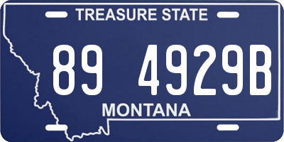 MT license plate 894929B