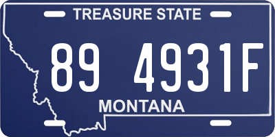 MT license plate 894931F