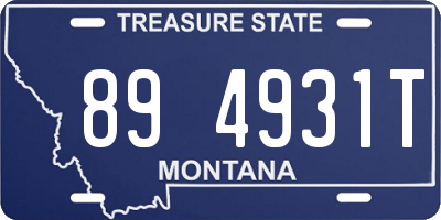 MT license plate 894931T
