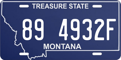 MT license plate 894932F