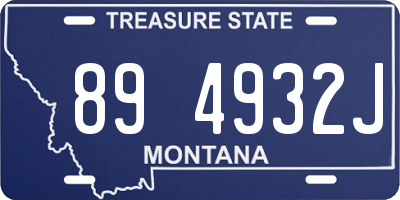 MT license plate 894932J
