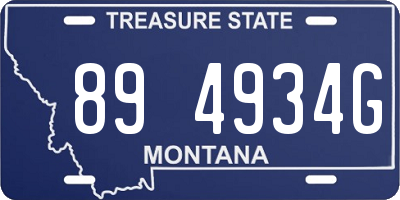 MT license plate 894934G