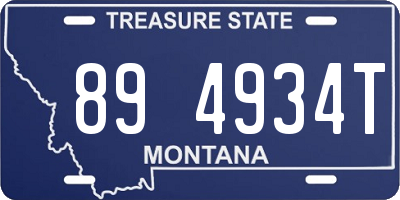 MT license plate 894934T