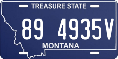 MT license plate 894935V