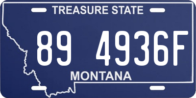 MT license plate 894936F
