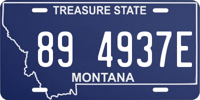 MT license plate 894937E